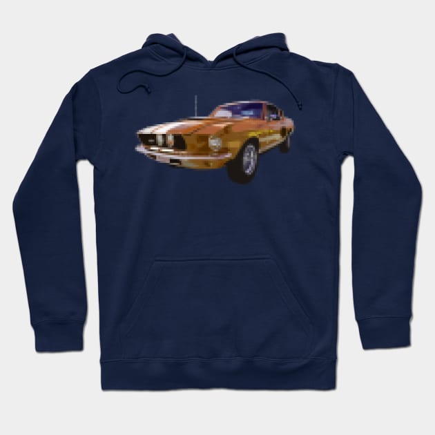 Mustang Pixelized Gold Dust Hoodie by CharlieCreator